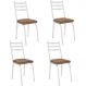 Kit 4 Cadeiras para Cozinha Tubular D-13 Nara de Aço Branco/Rattan