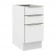 Balcão Madesa Lux 40 cm 3 Gavetas (Sem Tampo) - Branco/Branco Veludo