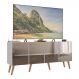 Rack TV até 50 Polegadas 4 Portas Retrô com Espelhos Multimóveis MP1082 Branco/Natural