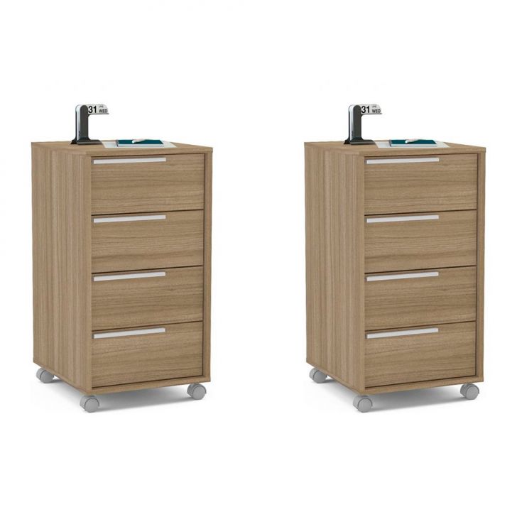 Conjunto com 2 Gaveteiros Maia 8 GV Castanho