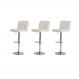 Kit 3 Banquetas Estofada Gomos Branca Base Giratória Cromada Altura Regulável Cozinha Bar Bancada
