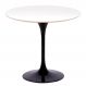 Mesa Saarinen Redonda Fórmica Branca 137cm - Base Preta