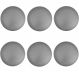 Kit 06 Assentos Redondo Banqueta Cadeira Estofados Poltronas H02 Corino Cinza 30 cm - Lyam Decor