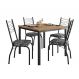 Conjunto de Mesa Quadrada com Tampo MDP e 4 Cadeiras Adriana Revestimento Sintético Mosaico Silver e Preto