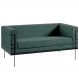 Sofa 2 Lug Base Aço Preto 135 cm 2064X2 Veludo Verde Dmobiliario
