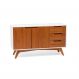 Buffet Happy 2 Portas 3 Gavetas Off White e Garapa