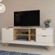 Rack Michigan Off White e Carvalho 160 cm