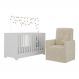 Berço 3x1 com Poltrona de Amamentação Multimóveis MP4064 Branco/Bege