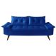 Sofa 3 Lugares Bariloche Retro Courino Azul Marinho Couro Sintetico Essencial Estofados