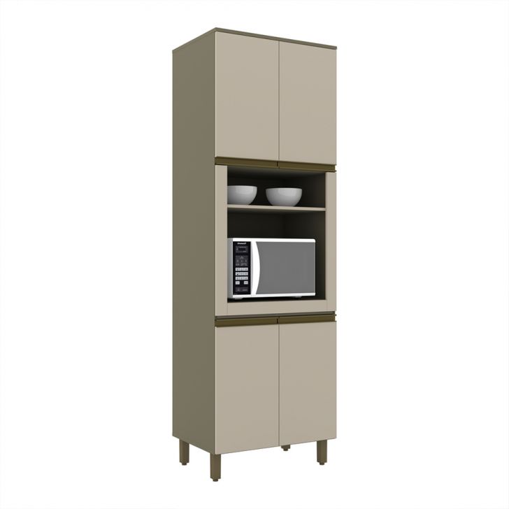 Paneleiro Évelin 4 Portas Duna e Cristal