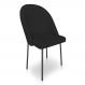 Cadeira Poltrona de Jantar Ariel Suede Preto Pés de Ferro Preto - Pallazio