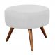 Puff Banqueta Redondo Classic Suede Branco