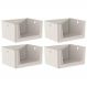 Kit 4 Cestos Organizadores Telado Abertura Frontal 16L Bege