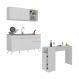 Armário de Cozinha Compacta com Mesa Gourmet Veneza Multimóveis MP2201 Branco