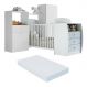Quarto Infantil com Berço-Cômoda e Colchão Incluso Laura Multimóveis Branco/Azul