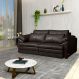 Sofá Decorativo Piece Bipartido Retrátil Sala de Estar 215cm Couro Marrom G58 - Gran Belo