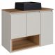 Gabinete Suspenso 80 cm Com Cuba Preta BL9220 Mell Arenas FAEM