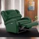 Poltrona do Papai Sala de Cinema Reclinável Kylie Elétrica Botão com Led Massagem USB PU Verde Musgo G23