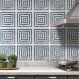 Adesivos de Azulejos Ladrilhos Cartela Mármore Azul Escuro e Branco 09-10x10cm