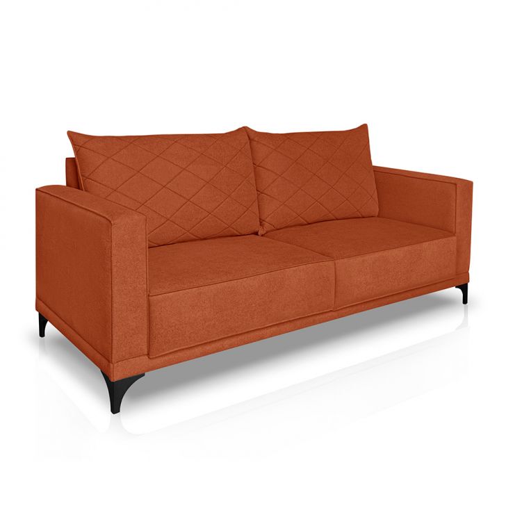Image of Sofá 3 Lugares Eros Linho Bouclê Terracota 220 Cm PLA-MO895UP80XFRMOB