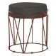 Puff Decorativo Sala de Estar Base Bronze Chloe Suede Cinza G41 - Gran Belo