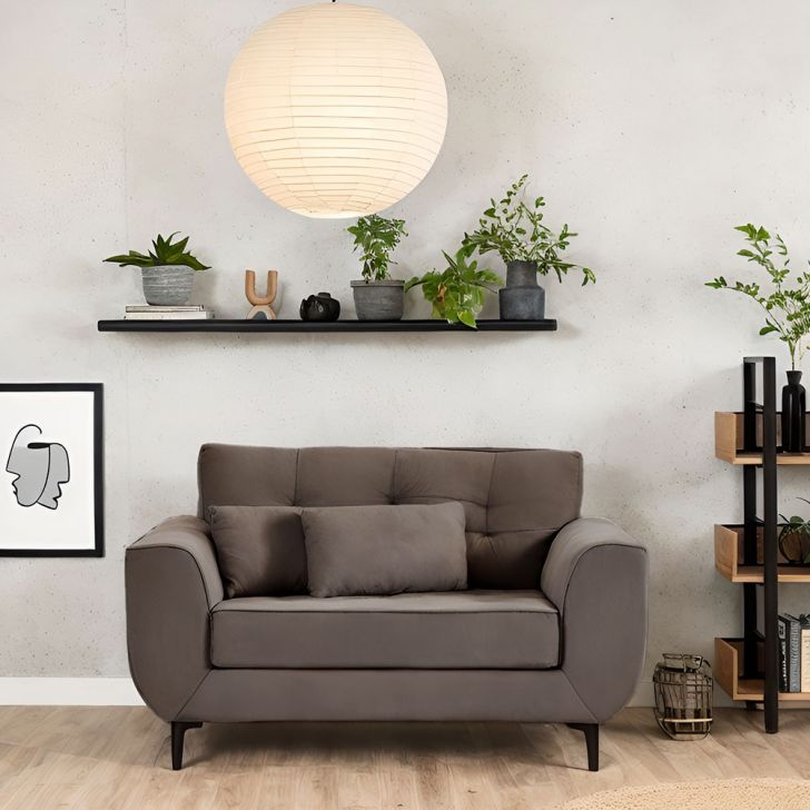 Sofá 2 Lugares Piacenza Suede Marrom 152 Cm