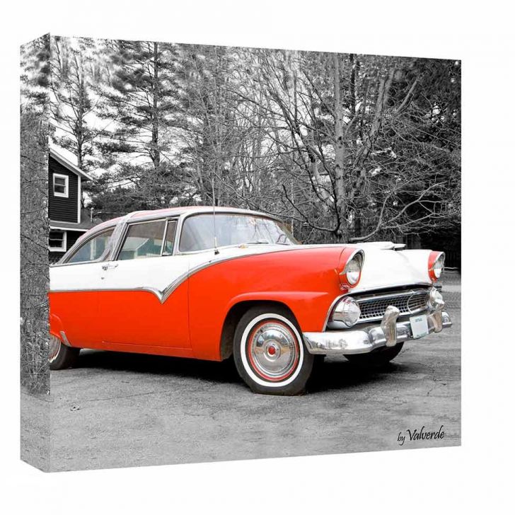 Quadro Impressão Digital Carro Vermelho 30x30cm Uniart