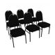 Kit com 6 Cadeiras para Auditórios Linha Hotel Preto