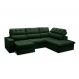Image of Sofá 5 Lugares Retrátil e Reclinável Arezzo com Chaise Direito Veludo Verde FE691UP80DVNMOB