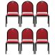 Kit 6 Cadeiras Hoteleiras Auditório Empilhável Linho M23 Vermelho - Mpozenato