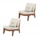 Kit 2 Poltronas Decorativas Sadie Linho Bege Claro/Imbuia G42 - Gran Belo