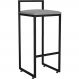 Banqueta Alta Para Cozinha Sala De Jantar Hanna L02 Preto Corano Cinza - Lyam Decor