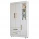Guarda Roupa Roupeiro Infantil Flocos 3 Portas 2 Gavetas Tigus Baby Flex Branco Madeirado Ypê
