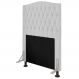 Cabeceira Estofada Cama Box Solteiro Greta 90cm com Frame Corano Branco - Desk Design