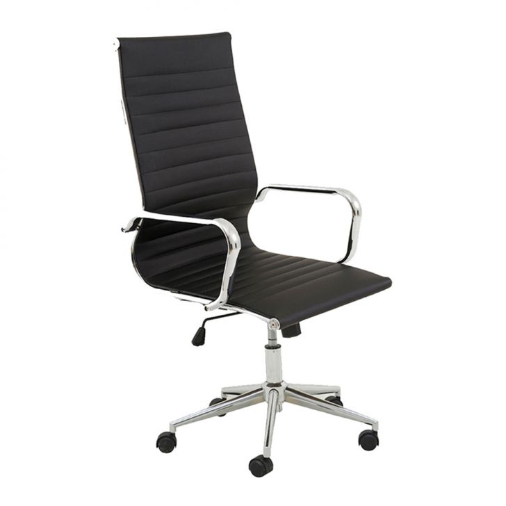 Cadeira de Escritório Presidente Sevilha Estofada Preta