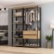 Guarda-Roupas Closet Modulado 2 Peças com 2 Gavetas e Cabideiro Multimóveis MP4320 Preto/Madeirado
