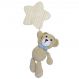 Porta Maternidade Estrela com Urso de Gravata Azul Quarto Bebê Infantil Menino