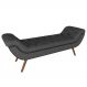 Puff Recamier Calçadeira 160cm Pés Palito Madeira Vêneto Z37 Linho Chumbo - Mpozenato