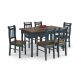 Conjunto Sala de Jantar e Cozinha Com 6 Cadeiras Madeira Maciça AZUL PETRÓLEO