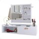 Kit Espelheira Genova Prateleira Porta Itens Banheiro Rack Suspenso Classic Puxador Concha Multiuso Sala Quarto Branco - Lojas RPM