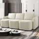 Sofá Cama Modulado Retrátil e Reclinável Decorativo Varsóvia 336cm Veludo Bege G33 - Gran Belo