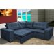Sofa de Canto Retrátil e Reclinável com Molas Cama inBox Oklahoma 2,30m x 2,30m Suede Velusoft Azul