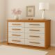 Cômoda Elegance 8 Gavetas Freijó Wood e Off White
