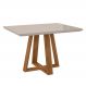 Mesa de Jantar Brenda 120x90 cm Off White com Base de Madeira Mel - D'Rossi