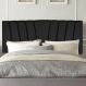 Painel Estofada Bélgica 90CM Solteiro Suede Preto - D A DECOR