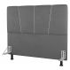 Cabeceira Cama Box Casal Queen Size Amber 160cm Estofada Sintético Cinza - Desk Design