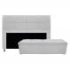 Kit Cabeceira e Calçadeira Munique 140 cm Casal Suede Branco - Amarena Móveis