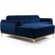 Sofá 4 Lugares com Chaise Esquerdo Para Sala Molino 255cm D02 Veludo Azul Oxford C-304 - Lyam Decor