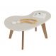 Mesa de Centro Orgânica Off White e Carvalho