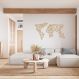 Quadro Escultura Mapa Mundi Poligonal 80x44 Areia